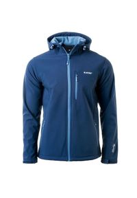 Hi-tec - Kurtka męska Softshell Hi-Tec Caen - niebieska, Rozmiar XL. Kolor: niebieski. Materiał: softshell. Sport: turystyka piesza #1