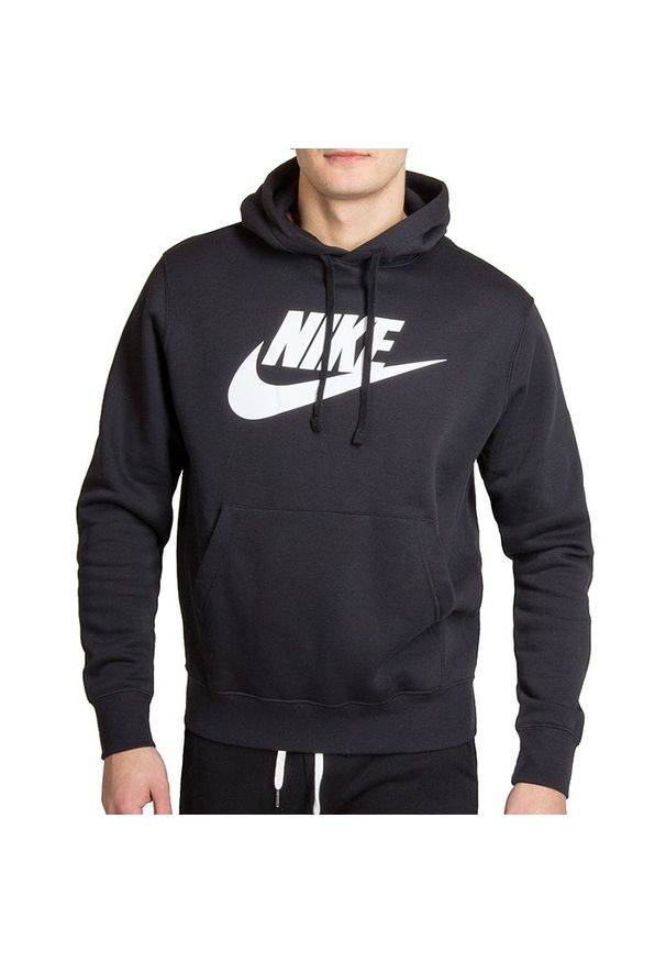 Bluza Nike Sportswear Club BV2973-010 - czarna. Kolor: czarny. Materiał: bawełna, poliester. Wzór: aplikacja. Styl: klasyczny