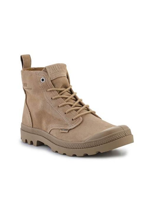 Buty do chodzenia unisex Palladium Pampa Hi Skin Tan. Zapięcie: sznurówki. Kolor: beżowy. Materiał: skóra. Szerokość cholewki: normalna. Sport: turystyka piesza