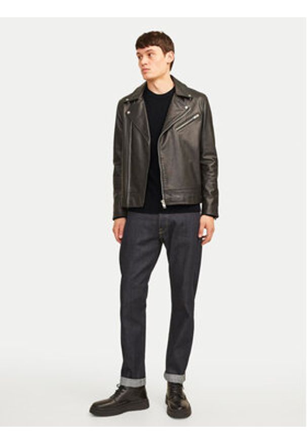 Jack & Jones - Jack&Jones Sweter Perfect 12257771 Czarny Regular Fit. Kolor: czarny. Materiał: bawełna