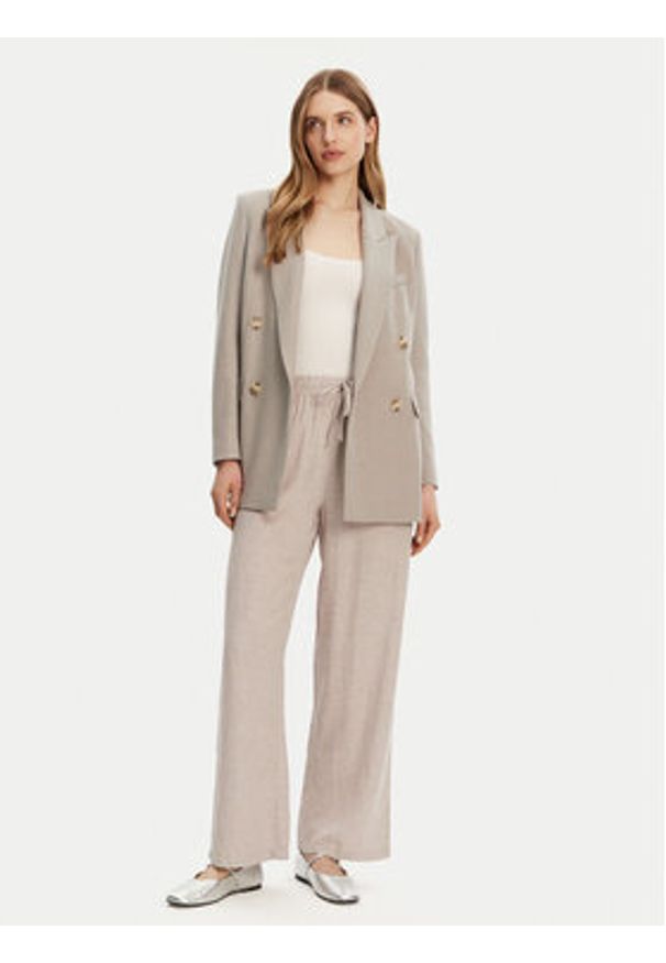 Vero Moda Spodnie materiałowe Linn 10305091 Szary Loose Fit. Kolor: szary. Materiał: len