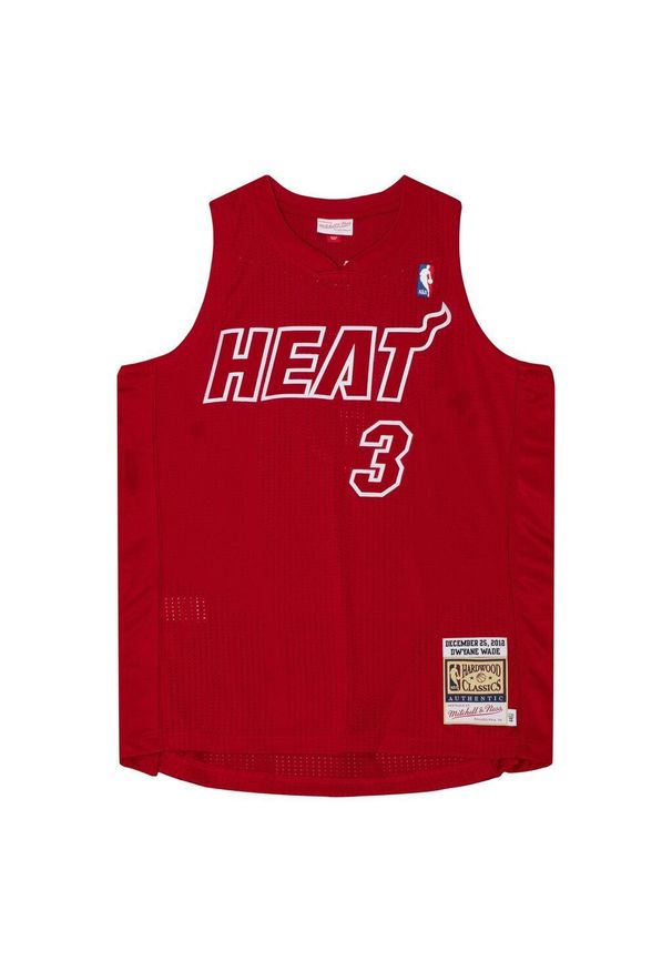 Mitchell & Ness - Koszulka Miami Heat Authentic Christmas Day Dwyane Wade 2012/13. Kolor: czerwony. Materiał: poliester. Sport: koszykówka
