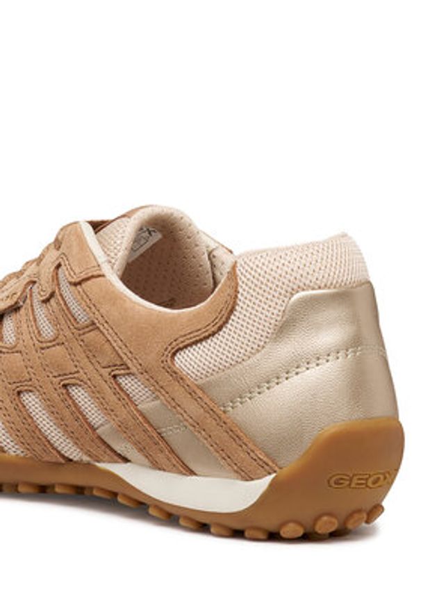 Geox Sneakersy D Snake Original D65B0A 01422 C1056 Beżowy. Kolor: beżowy. Materiał: skóra, zamsz