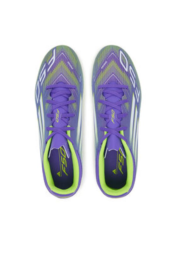 Adidas - adidas Buty do piłki nożnej F50 Club Firm/Multi-Ground Boots JI0043 Fioletowy. Kolor: fioletowy. Materiał: skóra