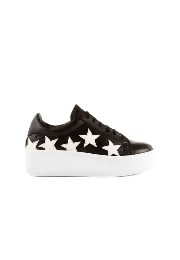 Trampki Bayla-123 5502102 Black, Czarny, Skóra naturalna. Kolor: czarny. Materiał: skóra. Szerokość cholewki: normalna. Wzór: jednolity. Styl: sportowy