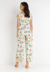 Born2be - Jasnoniebieski Kombinezon Arola. Kolor: niebieski. Materiał: tkanina, materiał. Długość rękawa: na ramiączkach. Długość: długie. Wzór: aplikacja #5