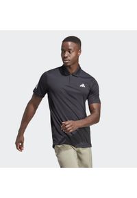 Adidas - Club 3-Stripes Tennis Polo Shirt. Typ kołnierza: polo. Kolor: czarny. Materiał: materiał #1