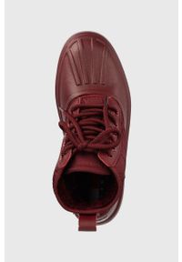 Tommy Jeans botki Tommy Jeans Fashion Boot damskie kolor bordowy na platformie lekko ocieplone. Nosek buta: okrągły. Zapięcie: sznurówki. Kolor: czerwony. Materiał: materiał, włókno, guma. Obcas: na platformie #3
