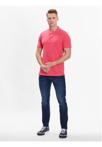 Tommy Jeans Polo DM0DM15940 Różowy Slim Fit. Typ kołnierza: polo. Kolor: różowy. Materiał: bawełna
