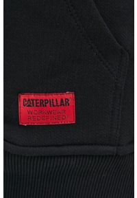 CATerpillar - Caterpillar Bluza bawełniana kolor czarny z kapturem z nadrukiem. Typ kołnierza: kaptur. Kolor: czarny. Materiał: bawełna. Wzór: nadruk #6
