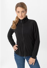 Volcano - Dopasowany polar F-MOYA. Typ kołnierza: kołnierzyk stójkowy. Kolor: czarny. Materiał: polar. Wzór: gładki #1