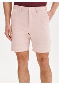 Pako Lorente - PAKO LORENTE - Różowe szorty męskie z lnem. Okazja: na co dzień. Kolor: szary, różowy. Materiał: len. Sezon: lato. Styl: casual