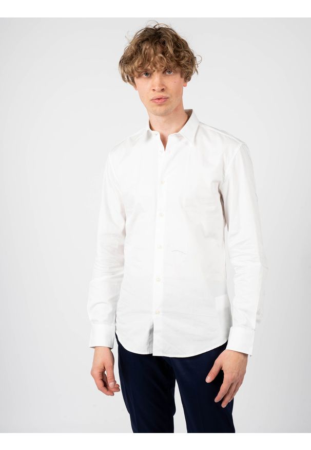 Antony Morato Koszula "Napoli" | MMSL005628-FA400079 | Napoli | Mężczyzna | Biały. Typ kołnierza: kołnierzyk klasyczny. Kolor: biały. Materiał: bawełna. Długość rękawa: długi rękaw. Długość: długie. Styl: klasyczny