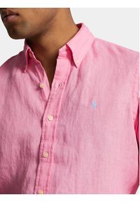 Polo Ralph Lauren Koszula 710829443028 Różowy Slim Fit. Typ kołnierza: polo. Kolor: różowy. Materiał: len #3