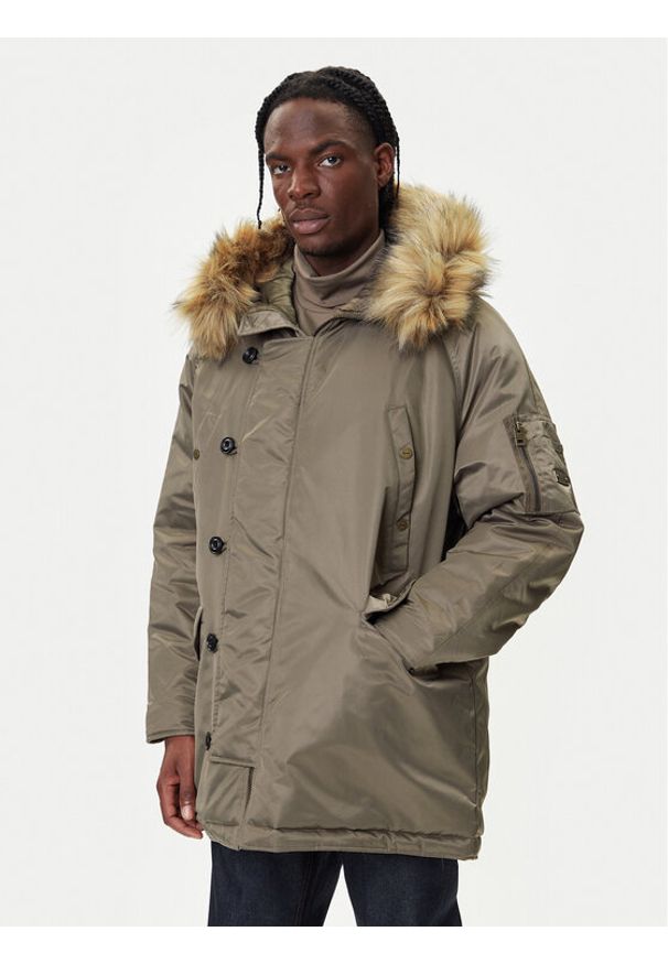 Hugo - HUGO Parka Makaro2541 50546236 Beżowy Regular Fit. Kolor: beżowy. Materiał: syntetyk