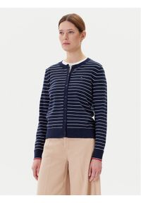 TOMMY HILFIGER - Tommy Hilfiger Kardigan WW0WW42370 Granatowy Regular Fit. Kolor: niebieski. Materiał: bawełna