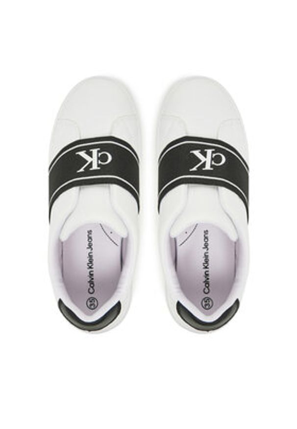Calvin Klein Jeans Sneakersy V3X9-82087-1355X002 Biały. Kolor: biały. Materiał: skóra