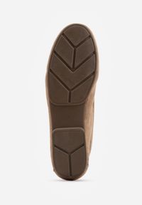 Renee - Beżowe Mokasyny VICES z Wkładką ze Skóry Naturalnej i Metalicznym Elementem Alcimene. Nosek buta: okrągły. Kolor: beżowy. Materiał: skóra. Obcas: na obcasie. Wysokość obcasa: niski #4