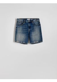 Reserved - Jeansowe szorty z przetarciami - indigo jeans. Materiał: jeans