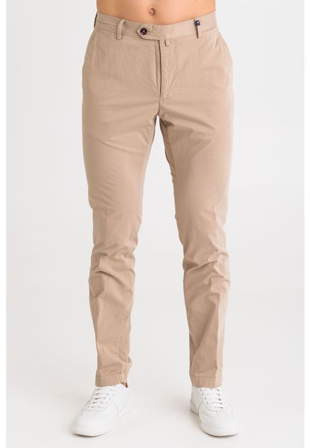 Brązowe spodnie Joop! Collection w kolorowe wzory