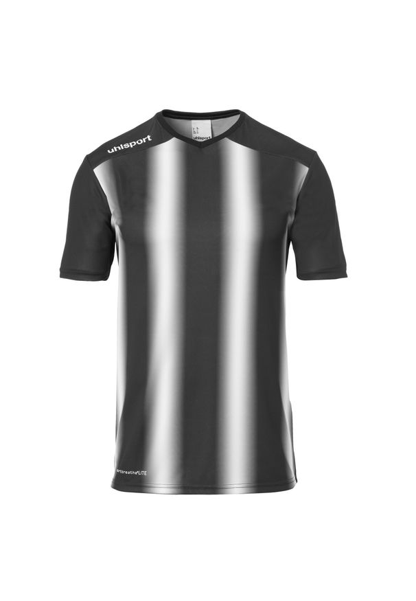 UHLSPORT - Vintage koszulka dziecięca Uhlsport Stripe 2.0. Typ kołnierza: dekolt w kształcie V. Kolor: czarny, biały, wielokolorowy. Materiał: poliester. Sport: fitness, piłka nożna