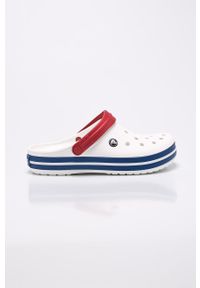 Crocs - Klapki. Nosek buta: okrągły. Kolor: biały. Materiał: syntetyk, materiał, guma. Wzór: gładki #1