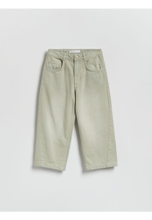 Reserved - Bawełniane spodnie - jasnozielony. Kolor: zielony. Materiał: bawełna