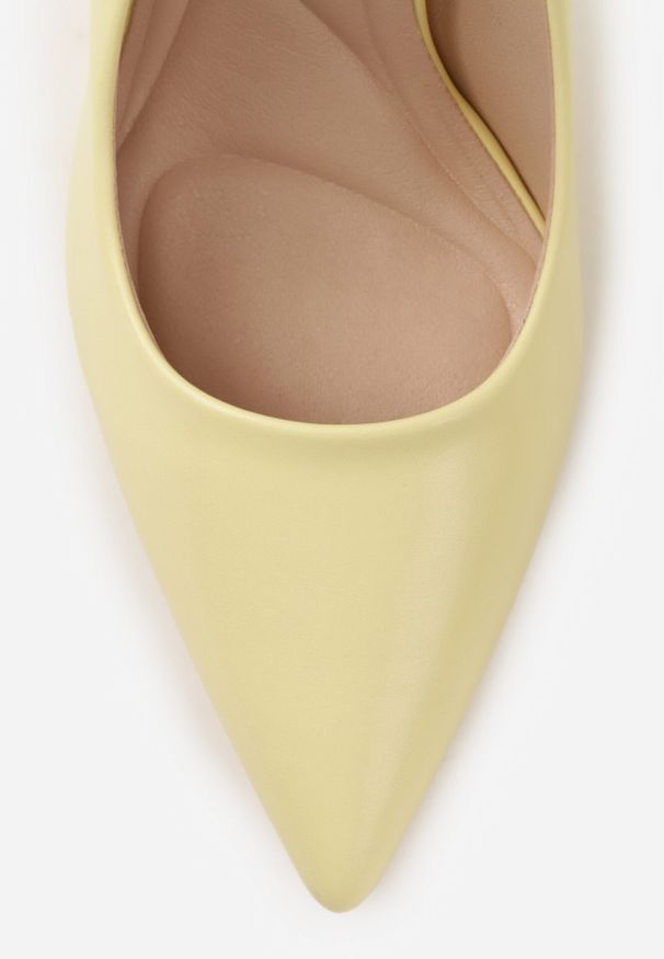 Born2be - Żółte Klasyczne Szpilki VICES o Gładkim Wykończeniu Selimya. Okazja: na co dzień, na ślub cywilny, do pracy, na wesele. Kolor: żółty. Materiał: jeans. Wzór: gładki. Obcas: na szpilce. Styl: klasyczny