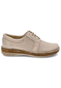Beżowe Półbuty Wasak Wygodne Skórzane Buty. Okazja: na co dzień. Zapięcie: sznurówki. Kolor: beżowy. Materiał: skóra. Szerokość cholewki: normalna. Styl: casual, klasyczny #7