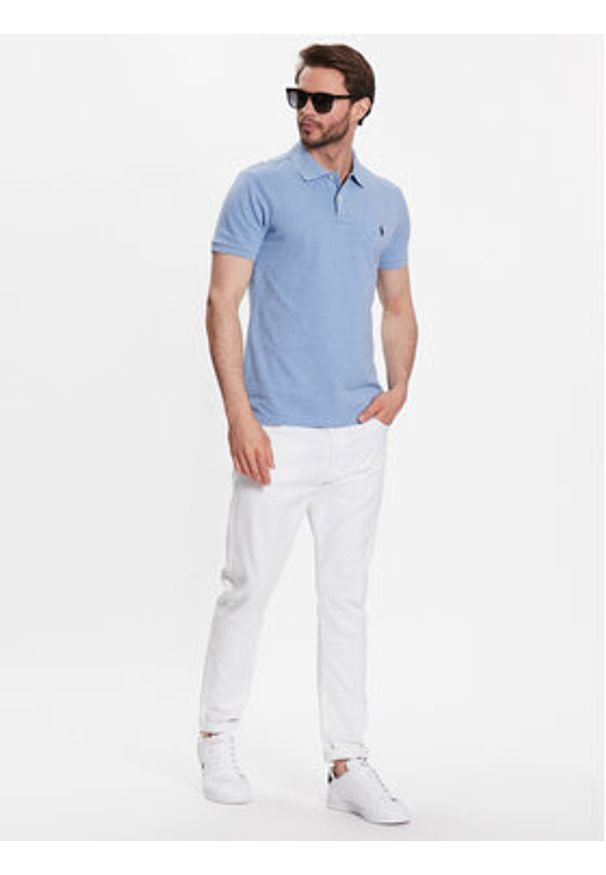 Polo Ralph Lauren Polo 710548797013 Niebieski Slim Fit. Typ kołnierza: polo. Kolor: niebieski. Materiał: bawełna
