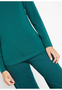 bonprix - Shirt w dopasowanym fasonie z długim rękawem. Okazja: na co dzień. Kolor: niebieski. Materiał: bawełna. Długość rękawa: długi rękaw. Długość: długie. Styl: casual #3