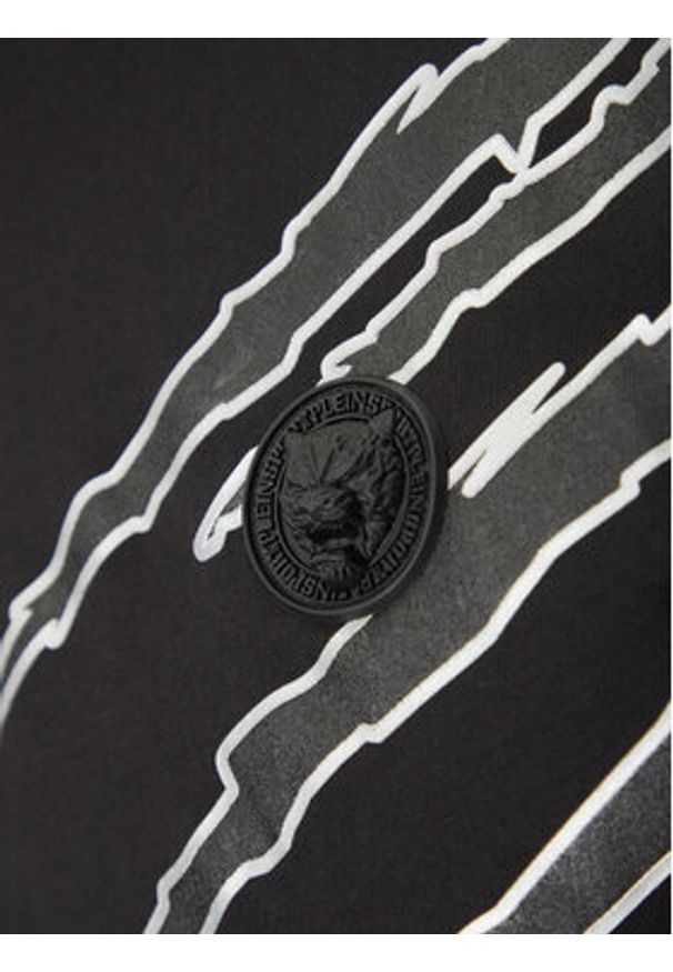 Plein Sport T-Shirt SAEC MTK8019 STE001N Czarny Regular Fit. Kolor: czarny. Materiał: bawełna. Styl: sportowy