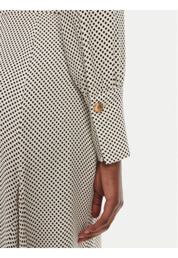 Elisabetta Franchi Sukienka koszulowa AB86552E2 E84 Écru Regular Fit. Kolor: kremowy. Materiał: wiskoza. Typ sukienki: koszulowe