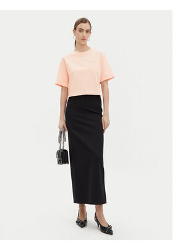Pinko - PINKO T-Shirt 104882 A2HN Koralowy Regular Fit. Kolor: pomarańczowy. Materiał: bawełna
