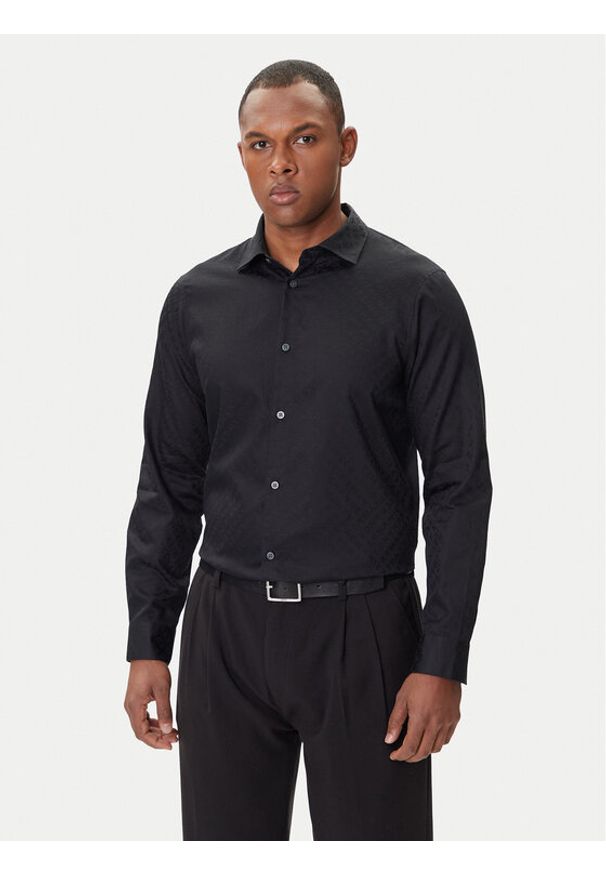 Armani Exchange Koszula XM001142 AF13131 FC022 Czarny Regular Fit. Kolor: czarny. Materiał: bawełna