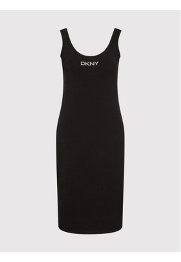 DKNY Sport Sukienka codzienna DP1D4465 Czarny Slim Fit. Okazja: na co dzień. Kolor: czarny. Materiał: bawełna. Typ sukienki: proste, sportowe. Styl: sportowy, casual