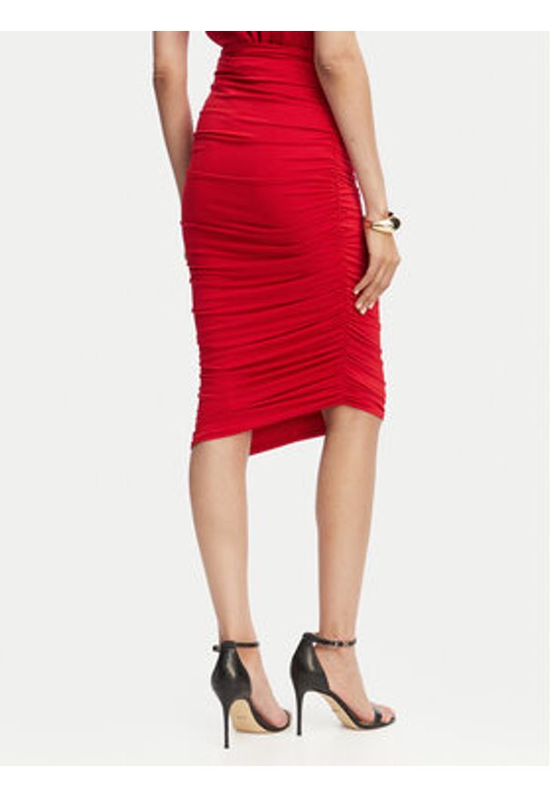 ACCESS FASHION Spódnica ołówkowa 63-6001-326 Czerwony Slim Fit. Kolor: czerwony. Materiał: syntetyk