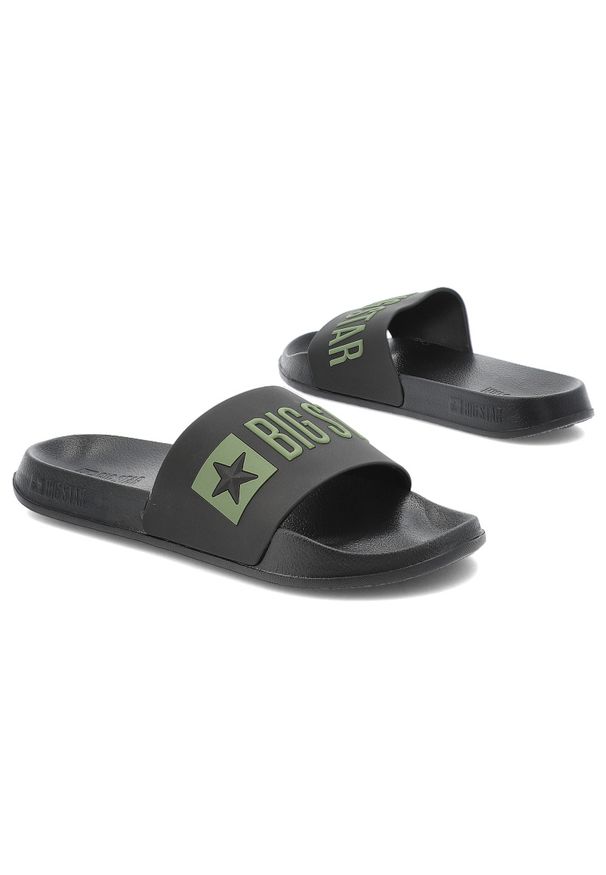 Big-Star - Czarne Klapki Big Star Stylowe Obuwie Męskie. Okazja: na co dzień. Kolor: czarny. Sezon: lato. Styl: elegancki