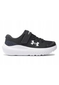 Buty sportowe Under Armour dzieci oddychające szare. Zapięcie: rzepy. Kolor: czarny, niebieski, wielokolorowy. Materiał: materiał, syntetyk. Sport: turystyka piesza #1