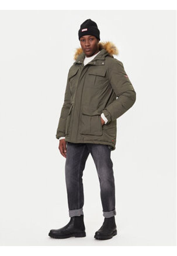 Hunter Parka Angus HARM0018252 Zielony Regular Fit. Kolor: zielony. Materiał: syntetyk