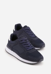 Born2be - Granatowe Casualowe Buty Sportowe Typu Sneakersy Glorelle. Okazja: na co dzień. Zapięcie: sznurówki. Kolor: niebieski. Materiał: jeans #4