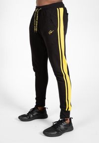 GORILLA WEAR - Banks SweatSpodnie - Czarny/Żółty. Kolor: wielokolorowy, żółty, czarny. Materiał: dresówka. Sport: fitness