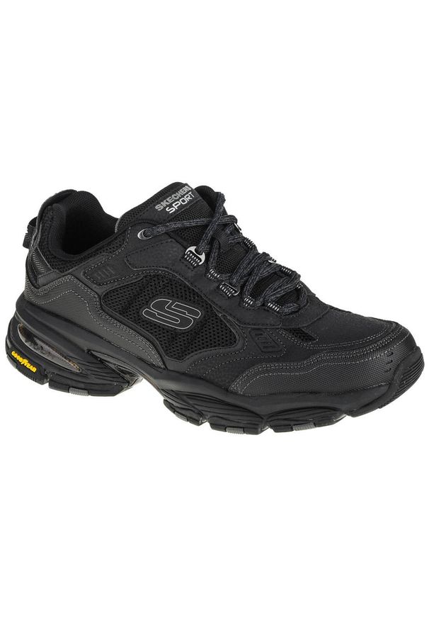 skechers - Buty do chodzenia męskie Skechers Vigor 30. Zapięcie: sznurówki. Kolor: czarny. Materiał: tkanina, materiał, skóra, syntetyk. Szerokość cholewki: normalna. Sport: turystyka piesza