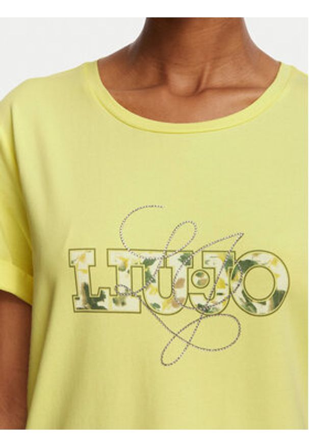 Liu Jo Sport T-Shirt TA6163 JS003 Żółty jasny Regular Fit. Kolor: żółty. Materiał: bawełna. Styl: sportowy