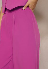Renee - Fioletowe Szerokie Spodnie w Eleganckim Stylu Hanessame. Kolor: fioletowy. Styl: elegancki