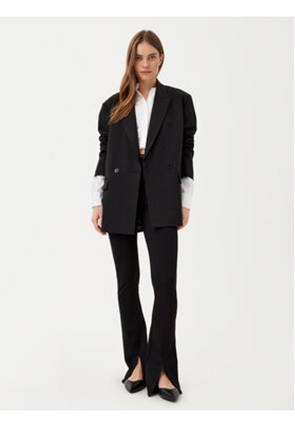 Hugo - HUGO Spodnie materiałowe 50530455 Czarny Slim Fit. Kolor: czarny. Materiał: wiskoza