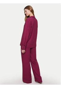 Triumph Piżama Amourette Jacquard 10225073 Bordowy Relaxed Fit. Kolor: czerwony. Materiał: wiskoza