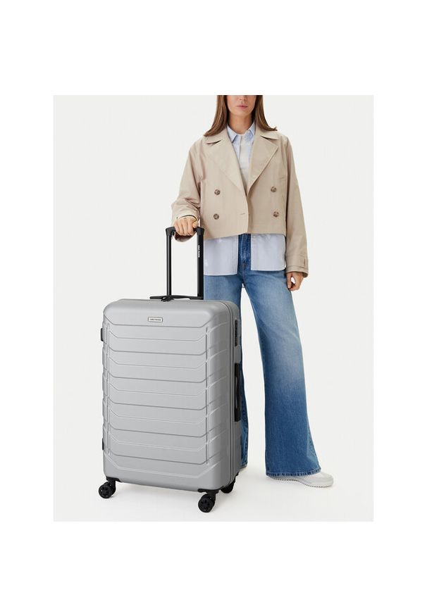 Gino Rossi - Walizka duża GINO ROSSI. Kolor: srebrny