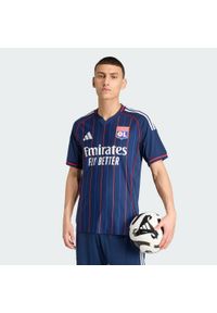 Adidas - Koszulka Olympique Lyonnais 25/26 Away. Kolor: niebieski. Sport: piłka nożna