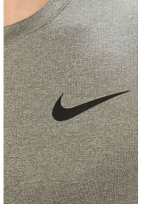 Nike - T-shirt. Kolor: szary. Materiał: tkanina, skóra, dzianina, włókno #6